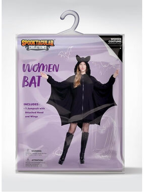 New Spooktacular Creations Black Bat Costume Women Halloween Adult